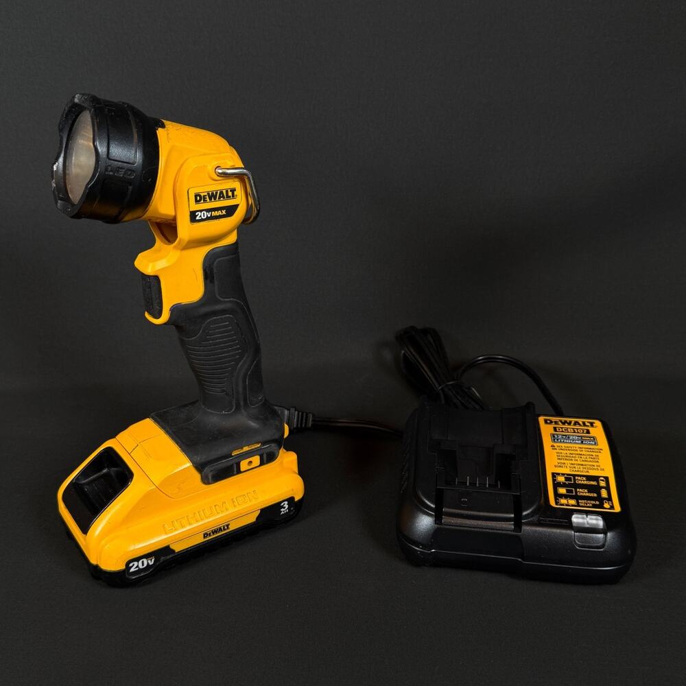 DEWALT DCB230 20V MAX LED Flashlight with charger and battery